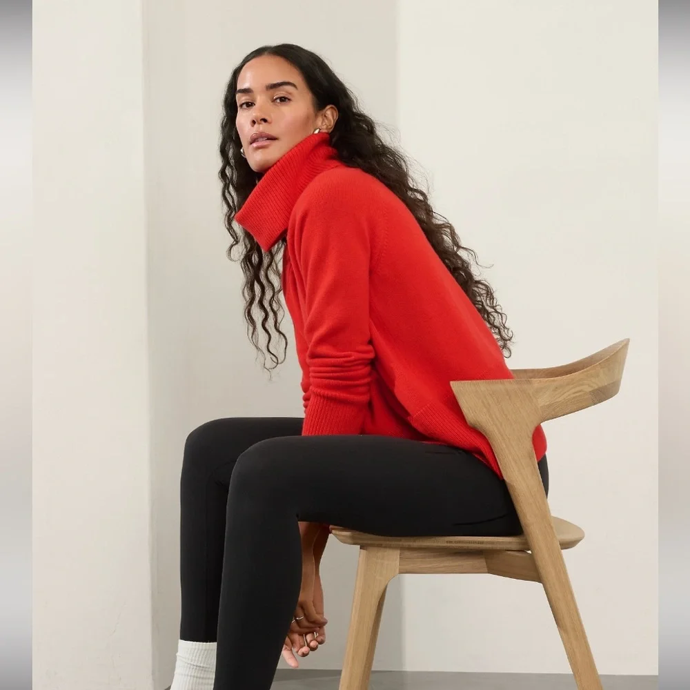 ATHLETA Alpine Turtleneck Wool/Cashmere Sweater ~ Large - Picture 3 of 8